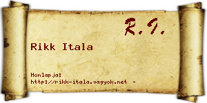 Rikk Itala névjegykártya